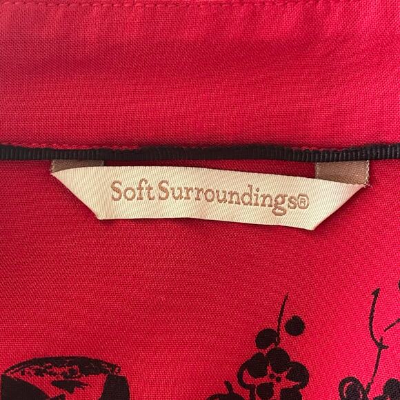 Soft Surroundings Pagoda Wrap Tunic Top Red Japanese Graphics Size PXL Asian - Picture 8 of 11